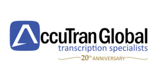 Logo for the AccuTran Global platform for transcription specialists