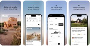 Screenshots of the Airbnb app for hosts showing the benefits of starting an Airbnb business