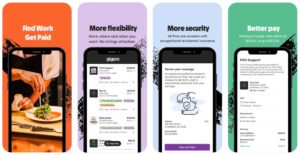 Gigpro app screenshots showing the features and benefits of Gigpro for gig workers