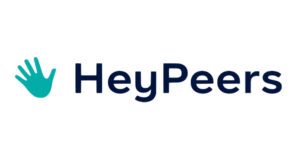 Logo for the HeyPeers company for getting paid to provide peer support online