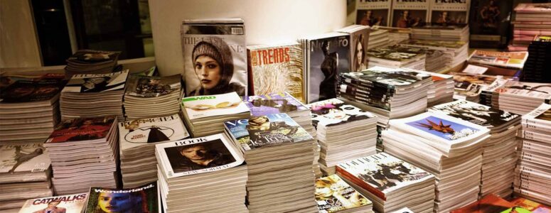 stacks of all types of magazines and publications in a room