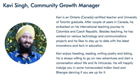 Kavi SIngh's professional bio on the Teacher Horizons website