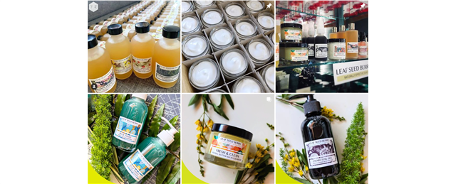 Business Instagram page for the handcrafted skincare product business Leaf Seed Berry