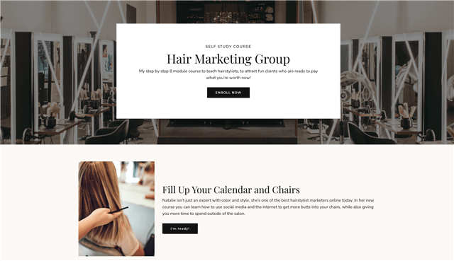 Hairstylist Natalie Wilson Nadeau's hair marketing course.