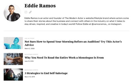 Eddie Ramos's Backstage.com profile.