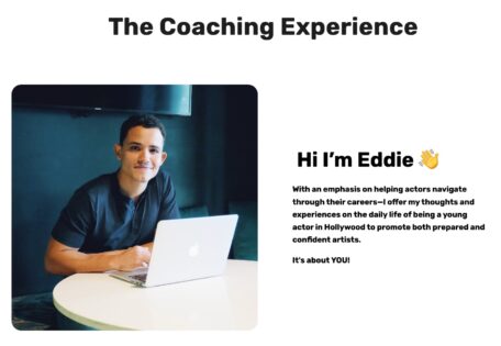 Eddie Ramos's website page detailing his acting coach services.