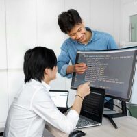 Software consultant helping another developer with a project.