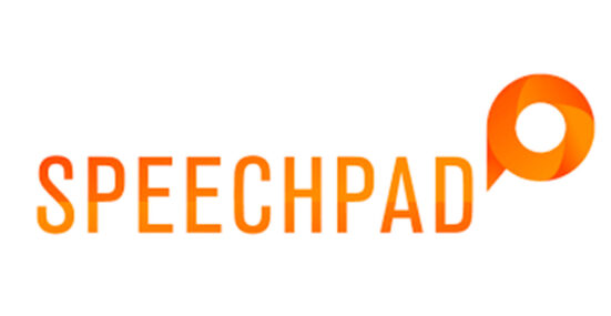 Logo for the Speechpad website for finding transcription, captioning and translation jobs