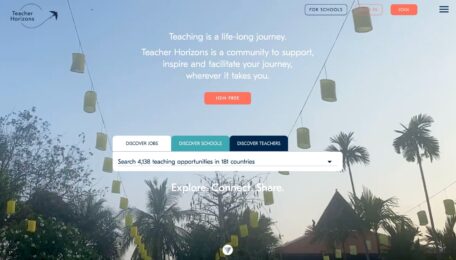 Image of the Teacher Horizon website homepage.