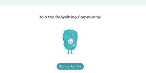 Signup page for the Babysits app for babysitters