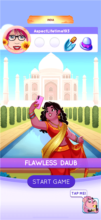 The Sightseeing in India game on the Blackout Bingo gaming app.