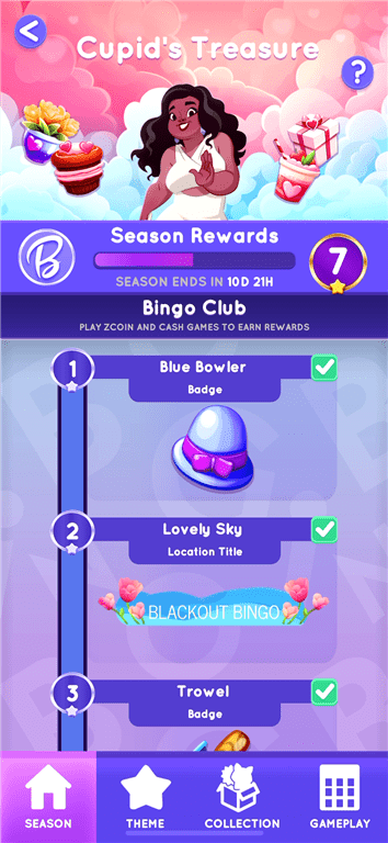 Viewing Bingo Club features on the Blackout Bingo gaming app