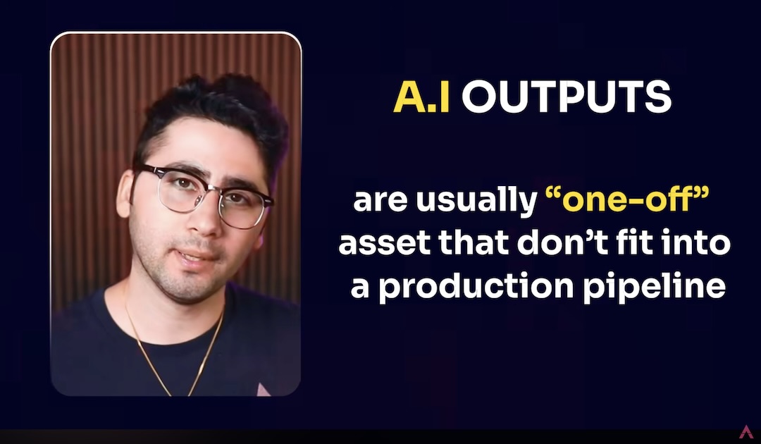 Screenshot from Brian Kouhi's video on whether AI will take over animation.