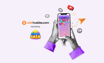 Smartphone showing the Bubble Cash app.