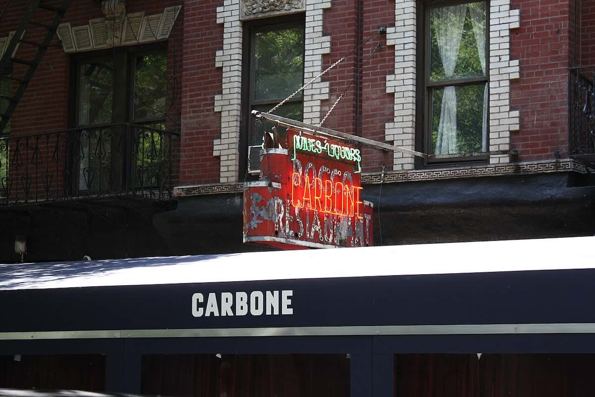The Carbone storefront in New York City.