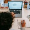 Freelance writer finishing up work project they booked on Upwork.