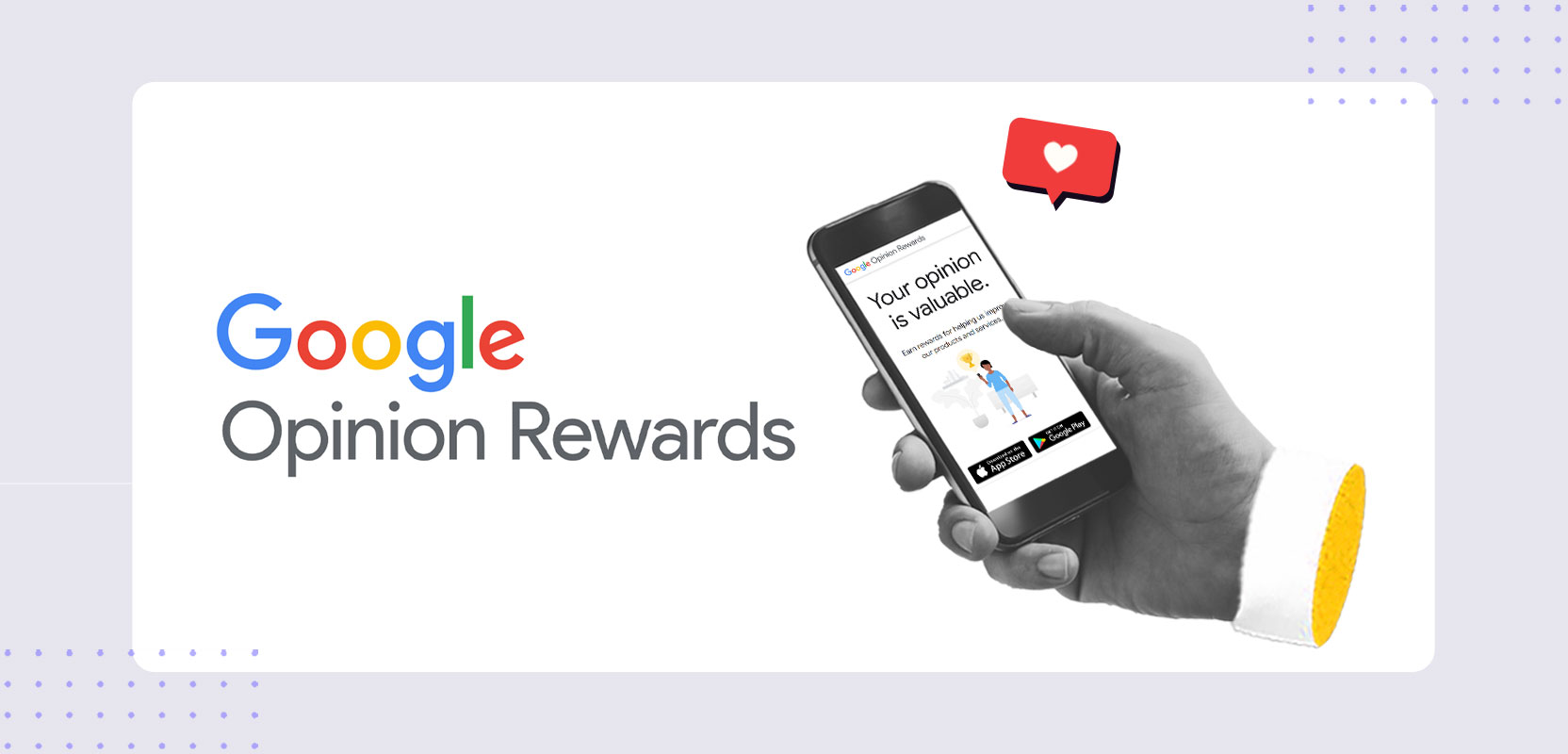 Smartphone next to Google Opinion Rewards logo