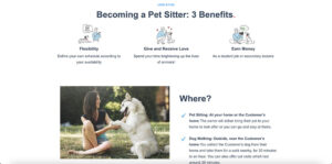 Screenshots of the holidog app for pet sitters