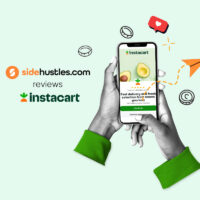 Mobile phone showing Instacart on the screen.