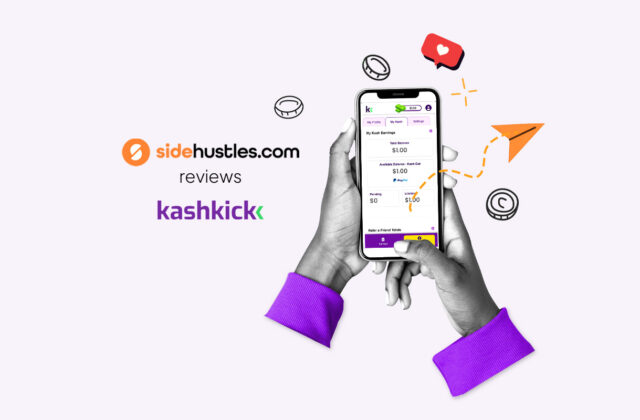 Smartphone showing the KashKick platform.