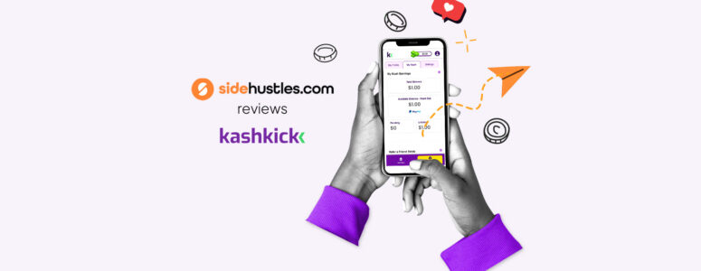 Smartphone showing the KashKick platform.