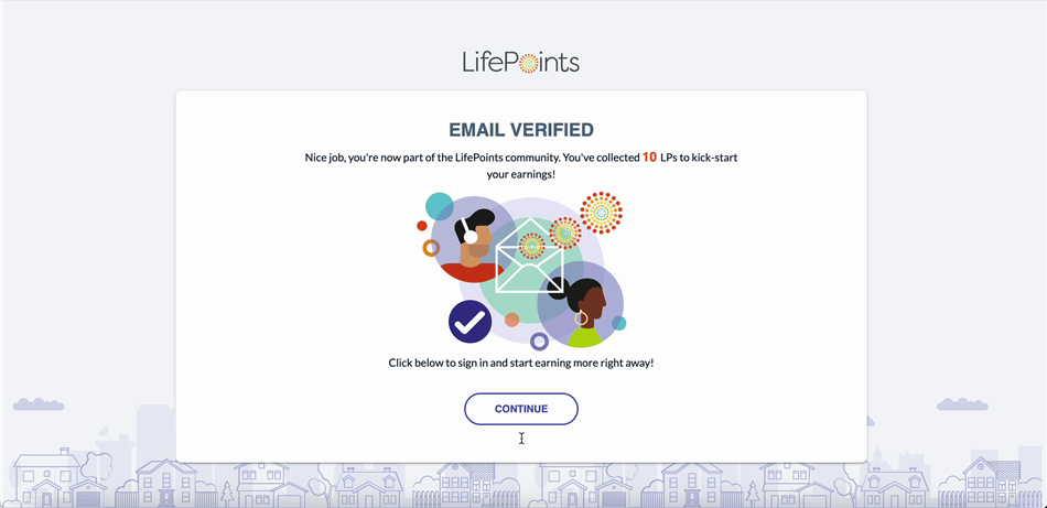 Receiving the LifePoints signup bonus.