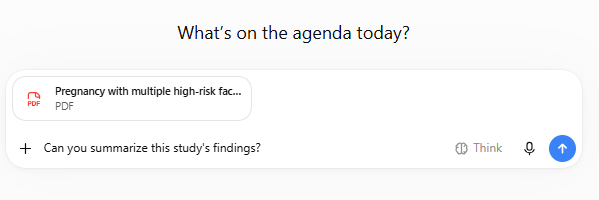 AI prompt requesting the AI model to summarize a study's findings.