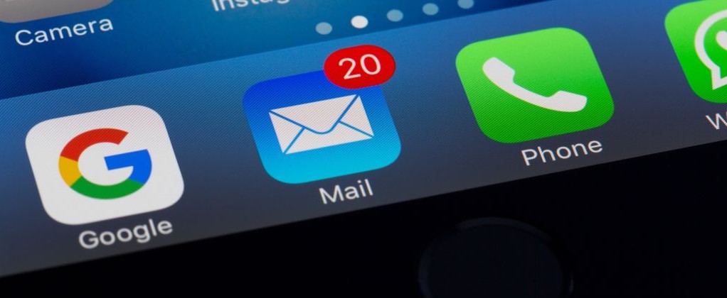 Medical writer's email inbox showing twenty notifications.