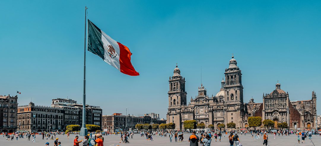 Image of the Plaza de la Constitucion in Mexico City.