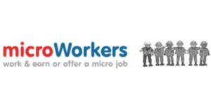 Logo for the Microworkers website for finding microjobs