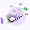 Smartphone surrounded by the icons of different money-making apps
