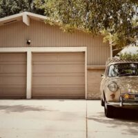 Exterior view of a garage being used to store items for people on Neighbor.