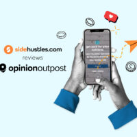 Smartphone showing the Opinion Outpost app.