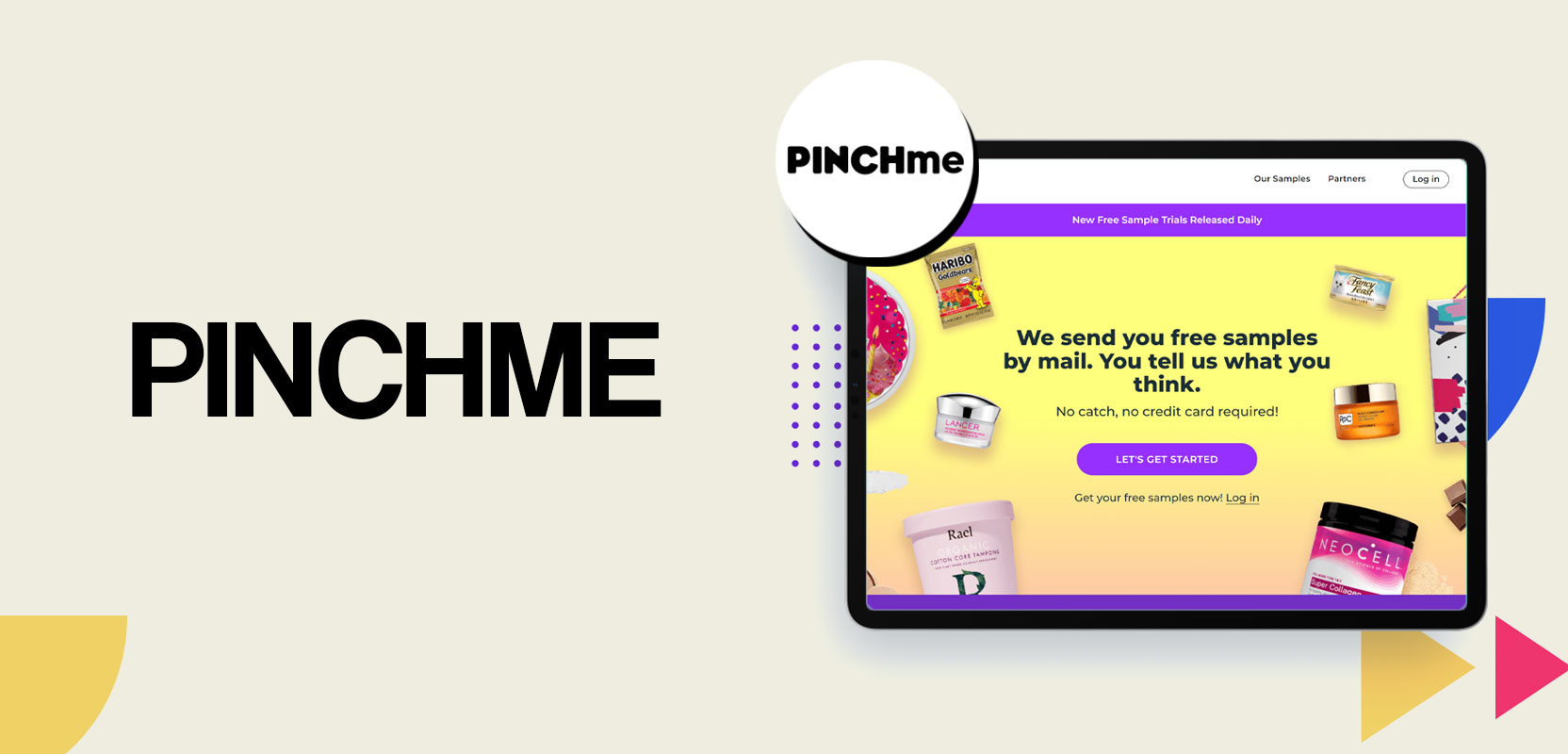 Screen showing PINCHme website
