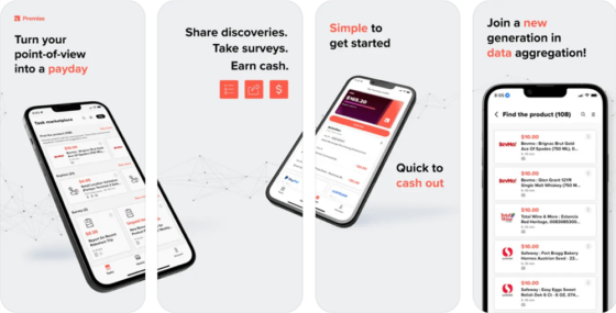 Screenshots of the Premise mobile app for making money by completing tasks and surveys