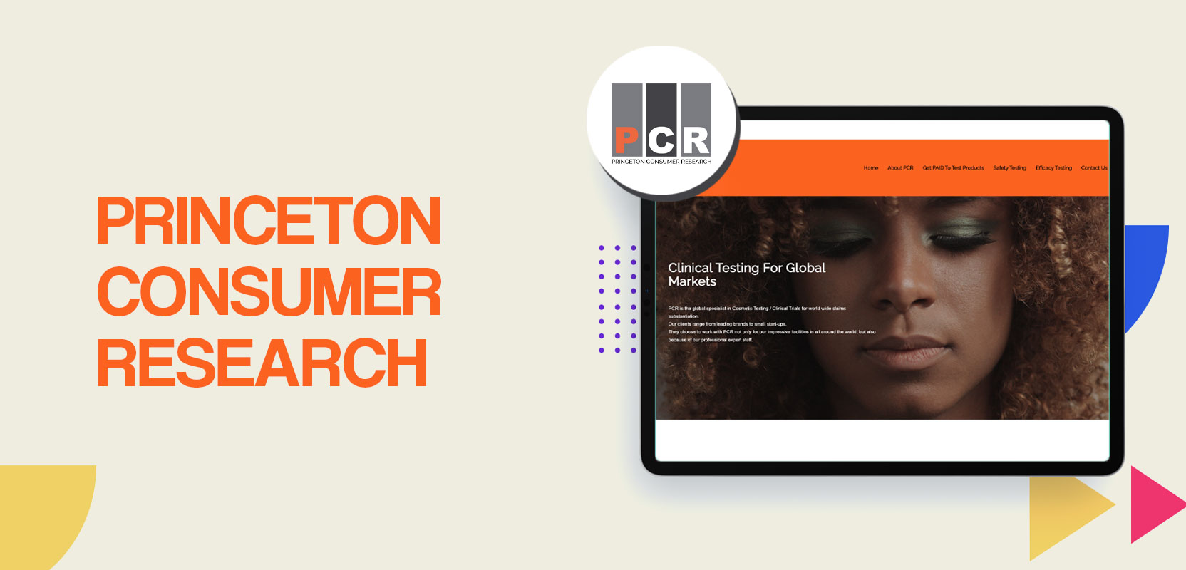 Screen showing Princeton Consumer Research website