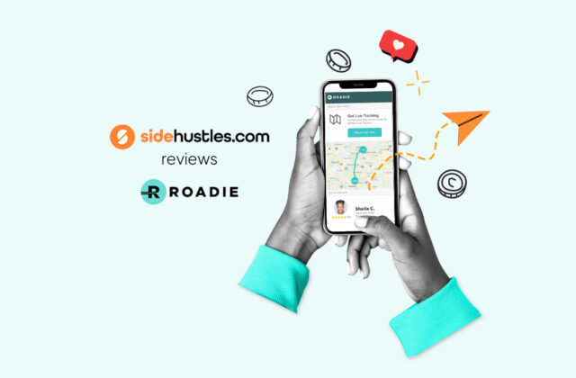 Smartphone showing the Roadie courier app.