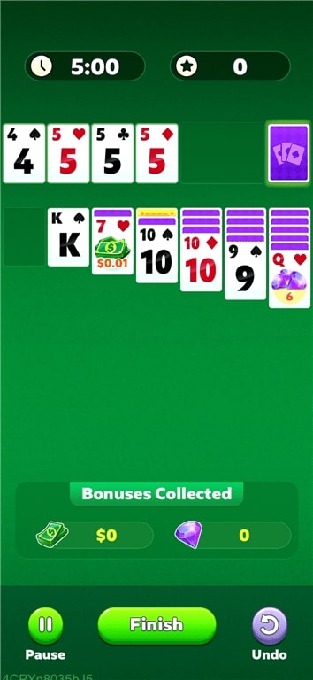 Preset arrangement for cards at the start of the Set Challenge game with alternate rules.