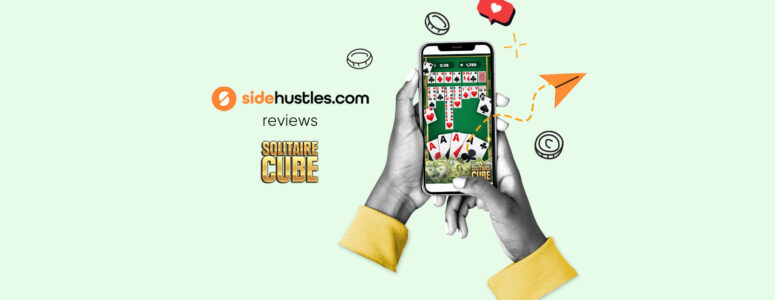 Smartphone showing the Solitaire Cube app.