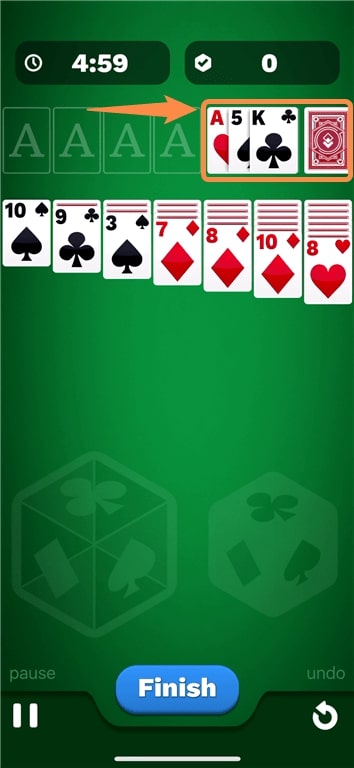 Solitaire Cube features the three-card draw version of solitaire.