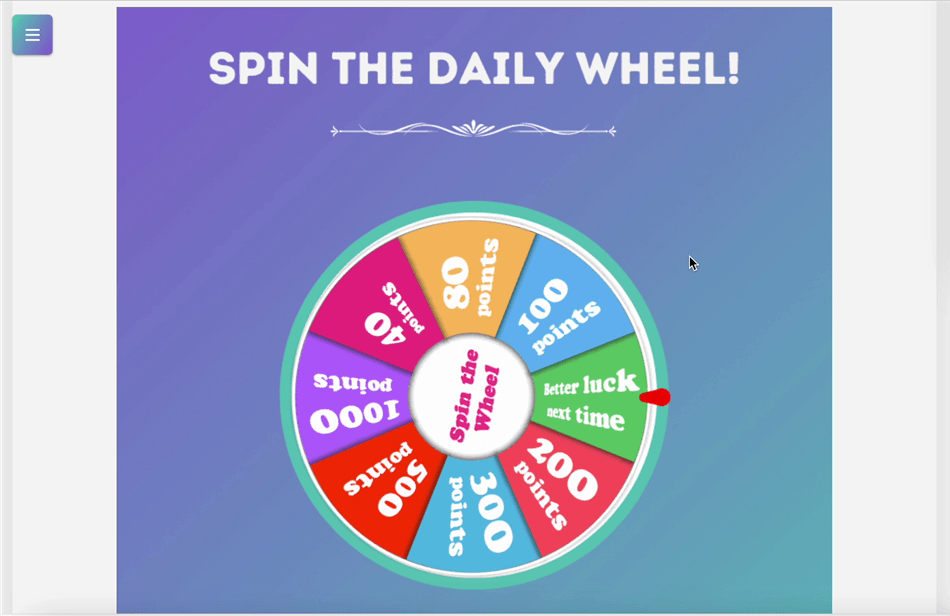 Viewing Toluna Influencers’ Spin the Wheel game