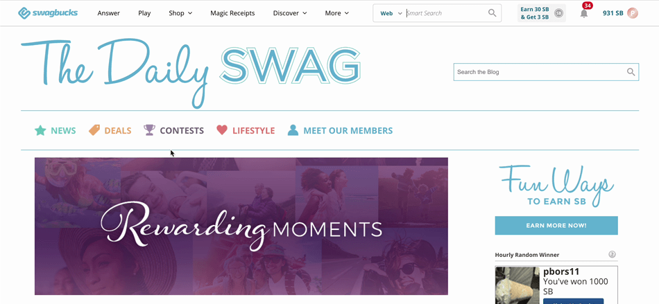 Swag Code hunting on the Daily Swag.