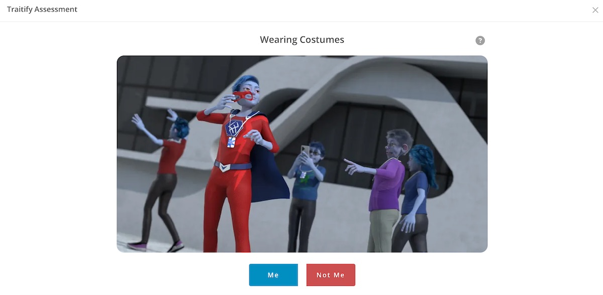 Screenshot of Taco Bell's Traitify personality test.