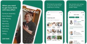 Screenshots of the TaskRabbit app