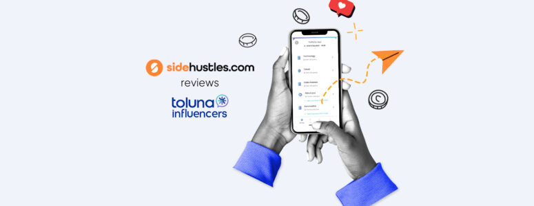 Smartphone showing the Toluna Influencers interface.