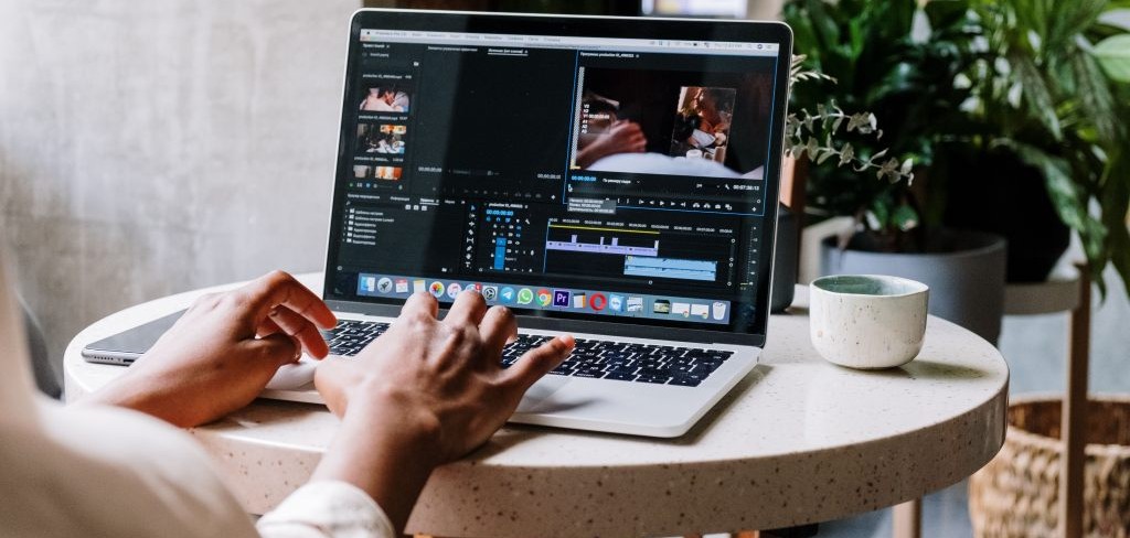 Video editor experimenting with his newly purchased editing software.