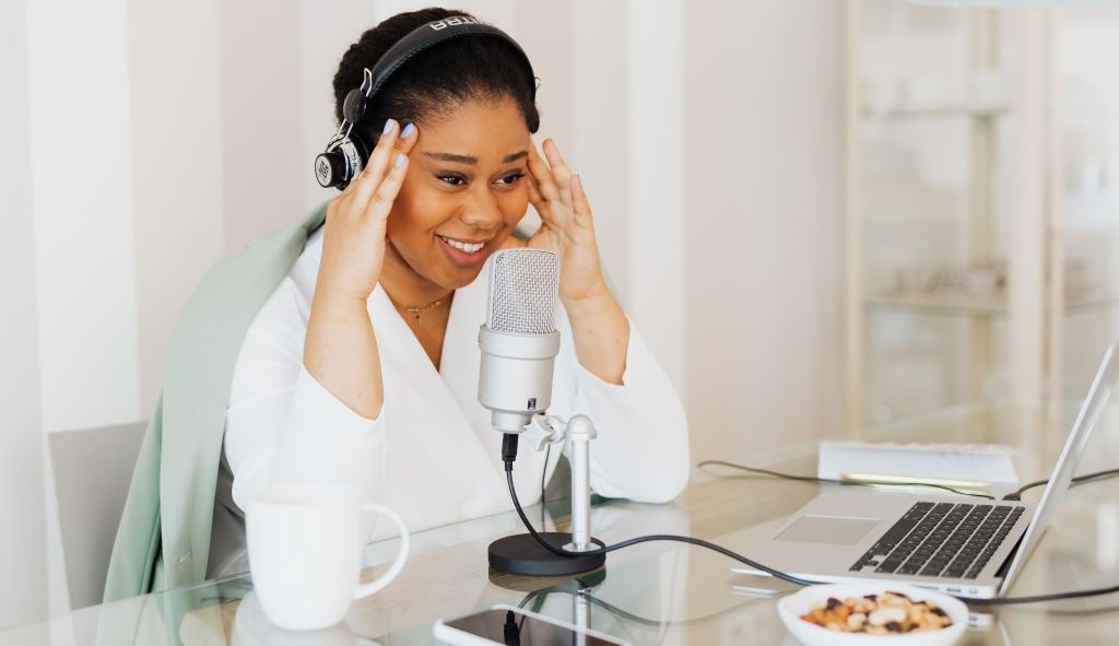 Voice actor researching which niche suits her voice best.