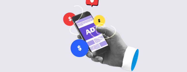 Phone screen with ads that you can watch for money