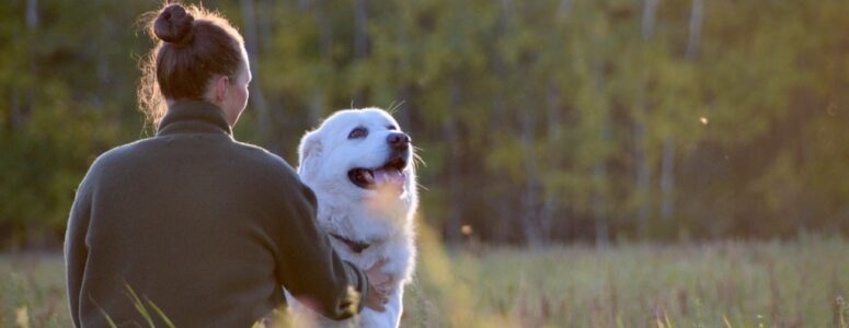 Image of a woman with her dog.