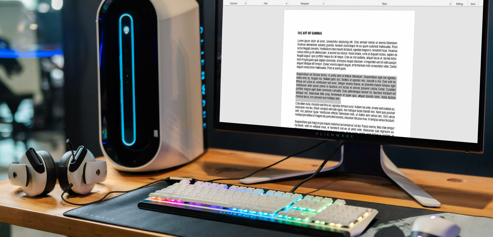 In-progress article about gaming being written on a computer screen